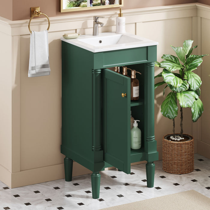 French Style Bathroom Cabinet With Sink, Adjustable Shelf