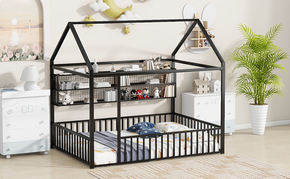 House Frame With Fence And Shelves