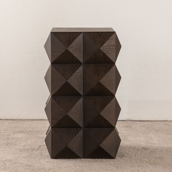 Side Table With 3D Embossed Pattern Design