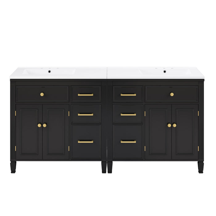 2 Piece Freestanding Bathroom Vanity Set With Sink Top, Reversible Dual Layout