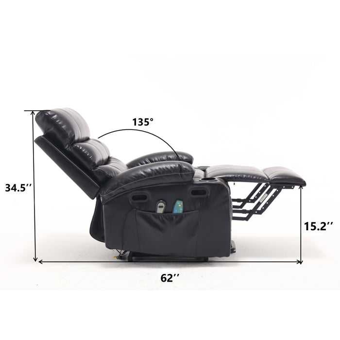 Cozy Electric Power Lift Recliner Chair Sofa For Elderly With Vibration Massage And Lumbar Heat