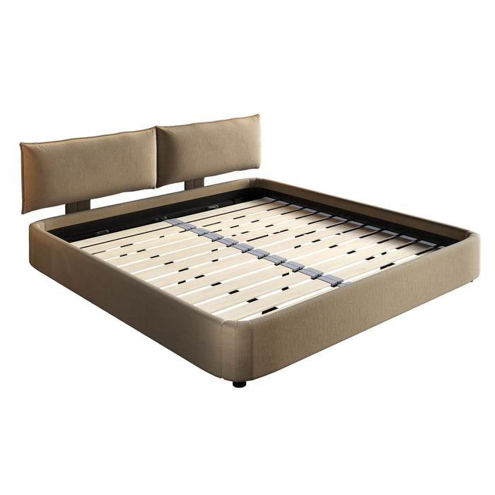 Cloud Bed Frame With Oversized Padded Movable Headboard