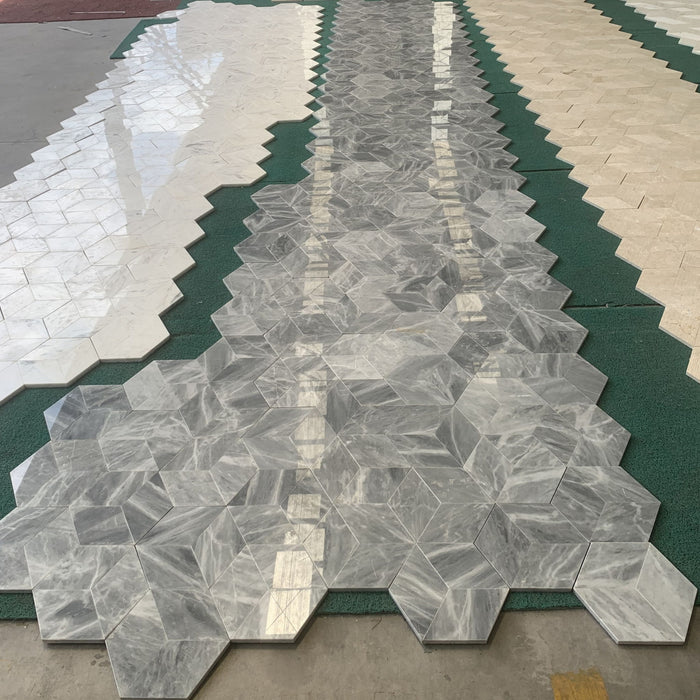 Hexagon Natural Marble Polished Tile For Wall And Floor (Set of 12)