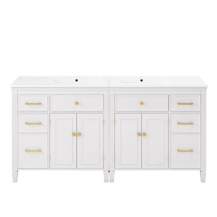 2 Piece Freestanding Bathroom Vanity Set With Sink Top, Reversible Dual Layout