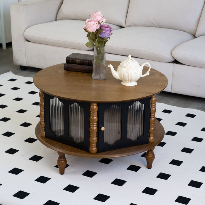 Round 3 Door Storage Coffee Table For Living Room