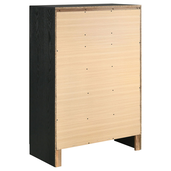 Modern Bedroom Set With Upholstered Headboard And Textured Storage