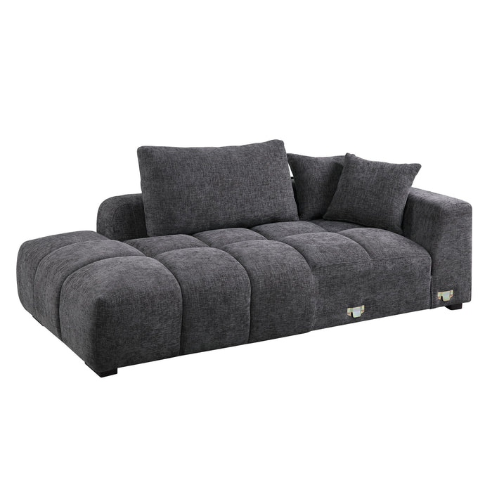 Chosen - Sectional Sofa With Toss Pillows With 2 Chaises With Ottoman - Gray