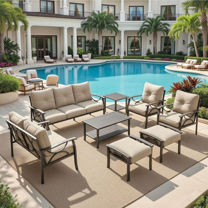 Patio Furniture Set & Coffee Table For Backyard