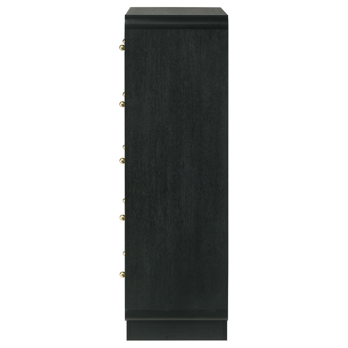 Burton - 5 Drawer Chest Of Drawers - Black