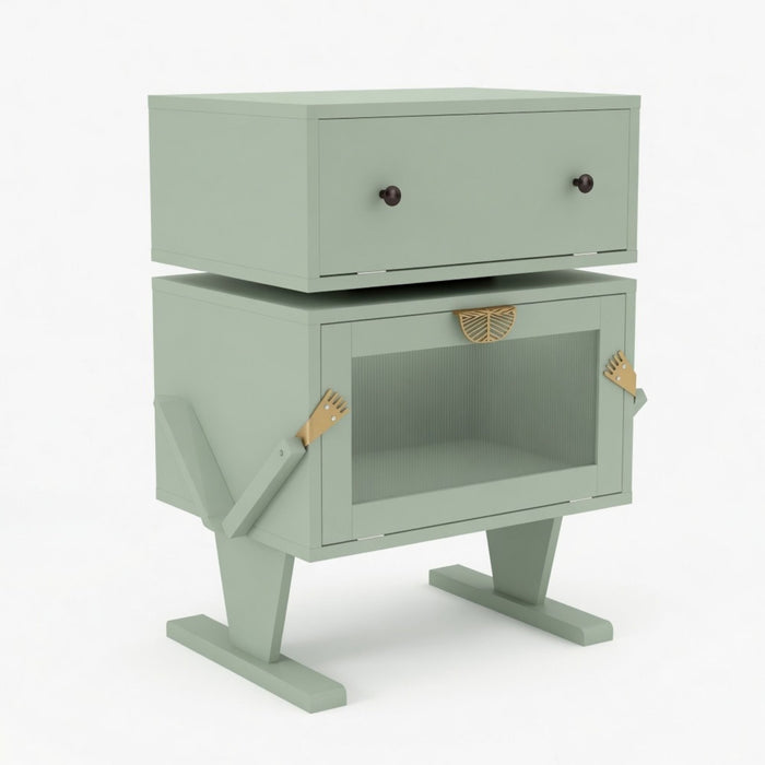 Robot LED Nightstand With 360° Rotating Drawer