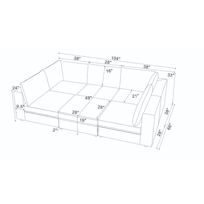 Reversible Modular Sectional Sofa With Custom Configuration