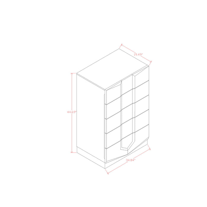 Vios - 5 Piece Bedroom Set With Zebrano Accent Design