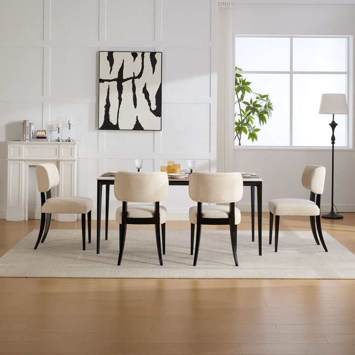 Kitchen Dining Chairs (Set of 2) - Cream