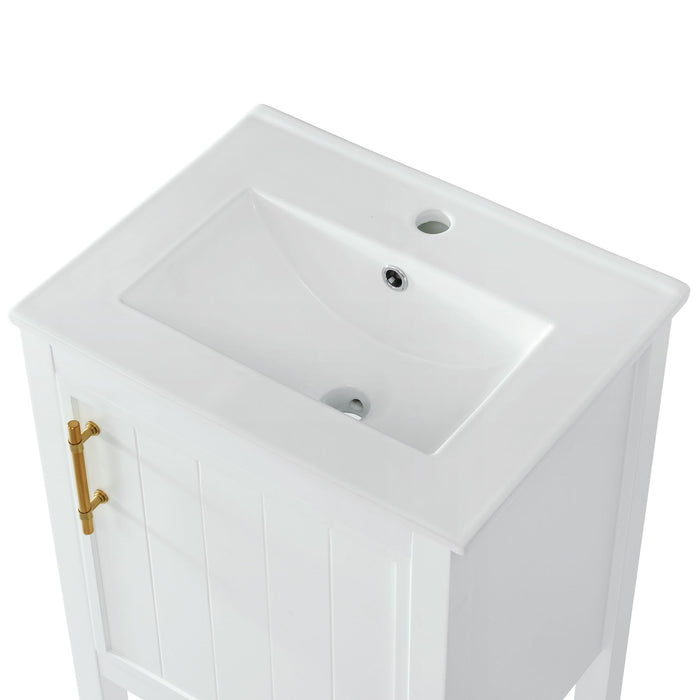 Modern Bathroom Vanity With Sink, Soft-Closing Door And Open Shelf