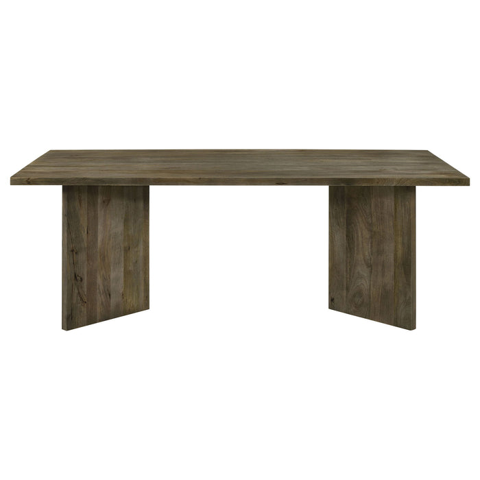 Roman - Rectangular Double V Leg Dining Table - Brown
