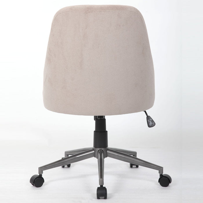 Enveloping Bucket Back Swivel Computer Chair For Home Decor - Beige