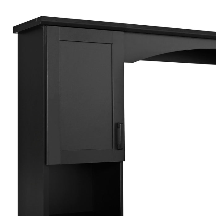 Farmhouse Computer Desk With Hutch