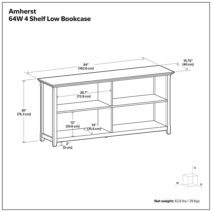 Amherst - Low 4 Shelf Bookcase