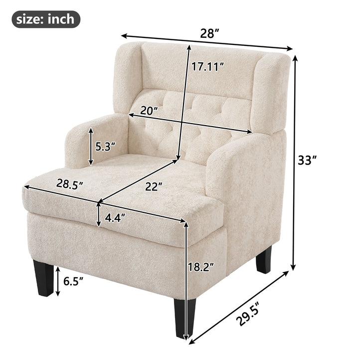 Modern Tufted Upholstered Accent Chair For Living Room