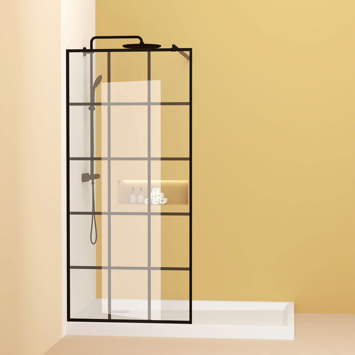 Framed Glass Shower Screen - Matte Black