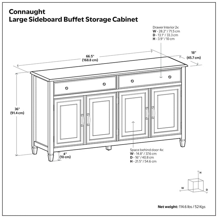 Connaught - Large Sideboard Buffet Storage Cabinet