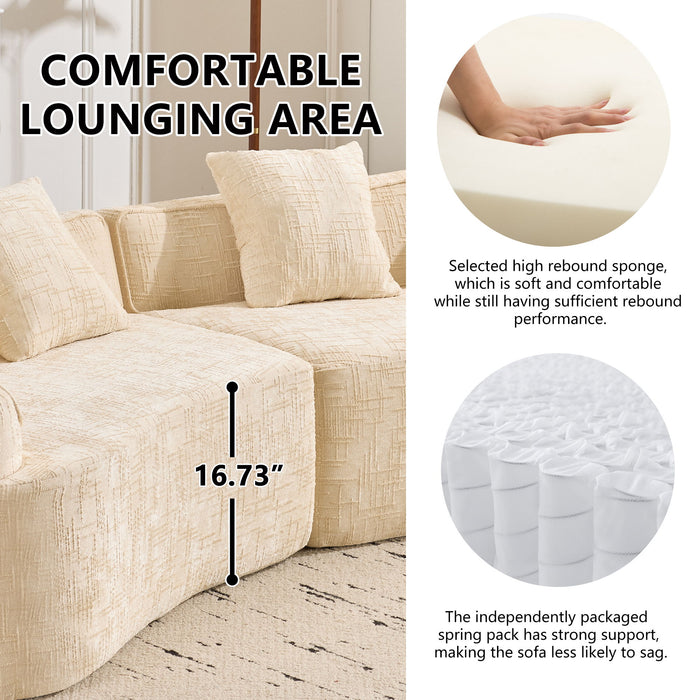 Curved Compressed Sofa, Nordic-Style Design For Living Room