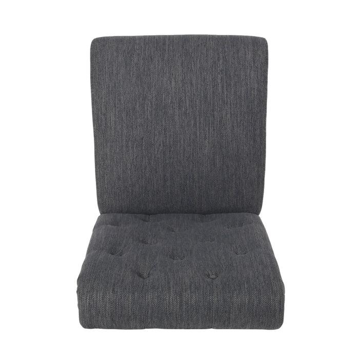 Contemporary Dining Chair (Set of 2) With Button Tufted Design - Charcoal