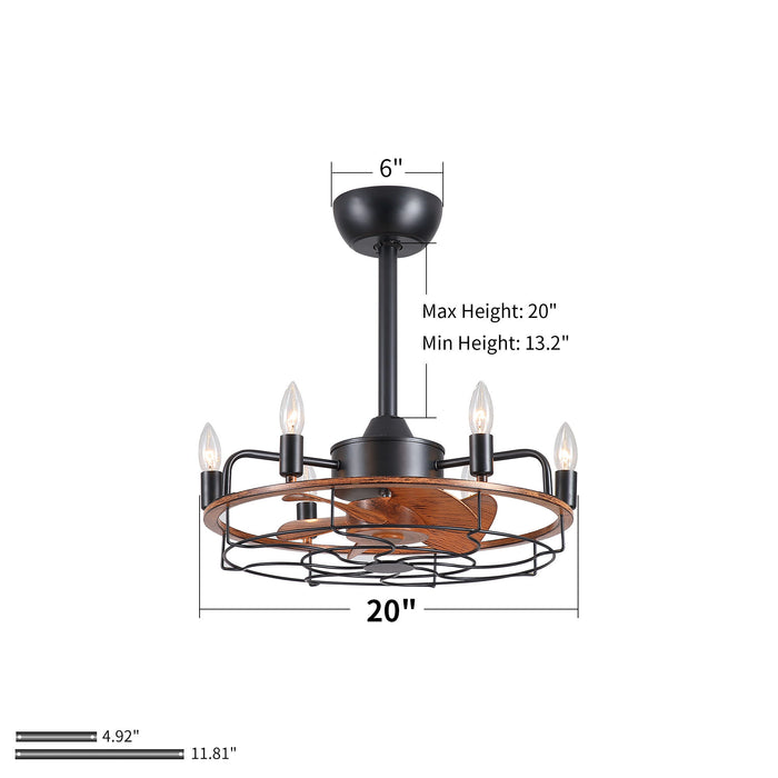 Modern Farmhouse Ceiling Fan, Adjustable Hanging