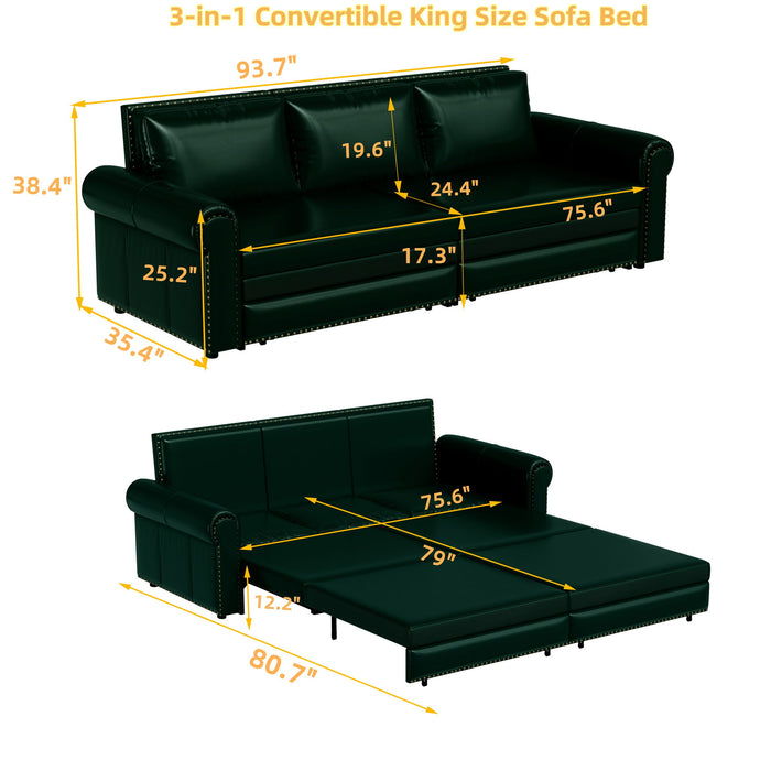 Chesterfield Sofa & Pull Out Bed