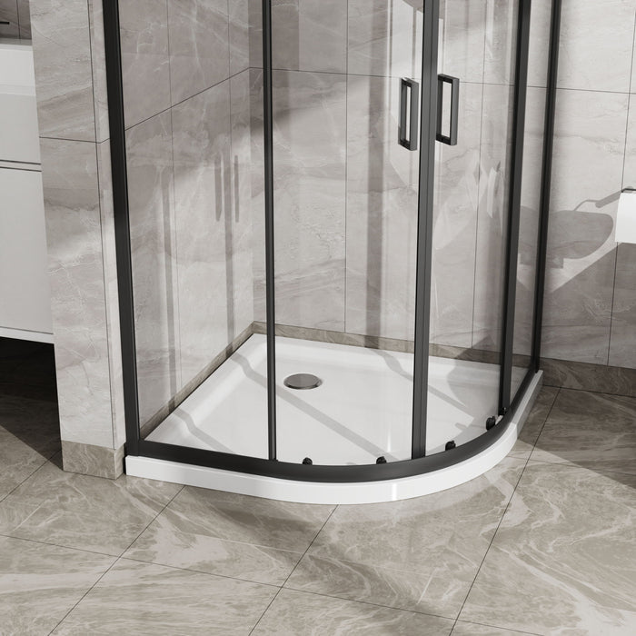 Corner Shower Door With Double Sliding - Matte Black