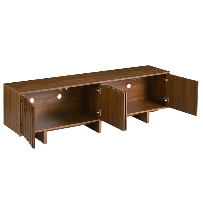 Retro Style TV Stand With Wavy Door