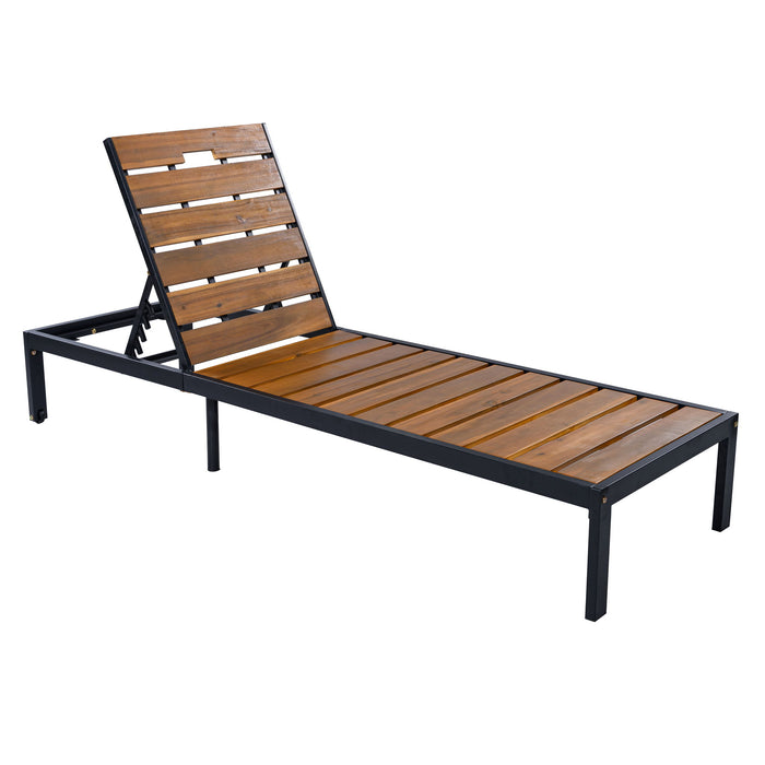 Outdoor Chaise With Adjustable Backrest