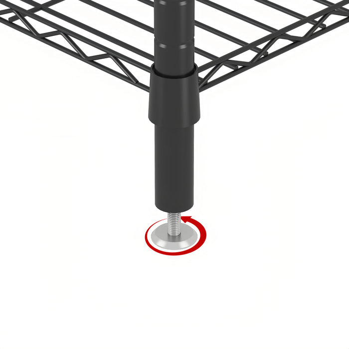 Heavy Duty Garment Rack With 8 Adjustable Wire Shelves And 5 Clothes Rails, Freestanding Closet Organizer Metal - Black