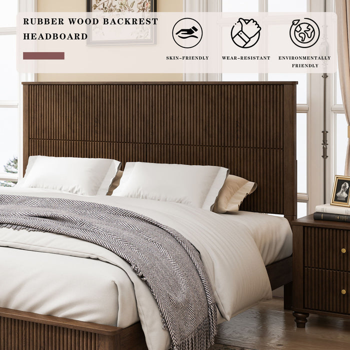 Platform Bed Frame With Tall Headboard