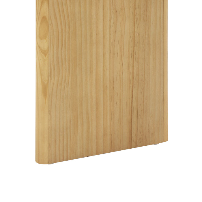 X-Frame Console Table, Angled Cross Leg Design, Rounded Edges - Natural