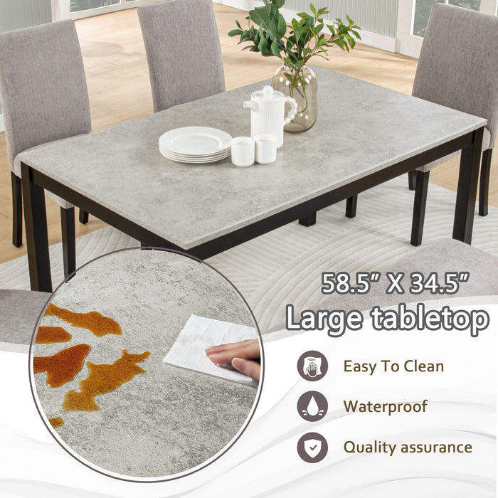 6 Piece Dining Table Set With Bench And Chairs
