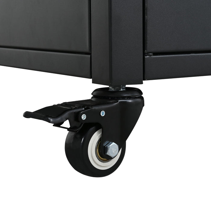 Foldable Outdoor Prep Station BBQ Cart With Trash Rack