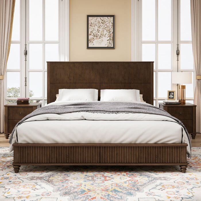 Platform Bed Frame & Tall Headboard
