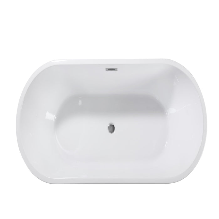 Glossy Freestanding Bathtub With Toe Tap Drain