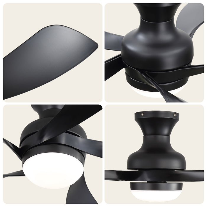 52" Ceiling Fan With 3 Color Dimmable LED Light, DC Reversible Motor, 6 Speed Settings