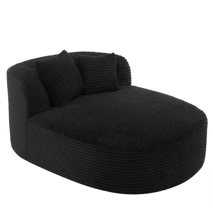 Modern Chaise Lounge Sofa Boneless Couch With Supportive Pillows