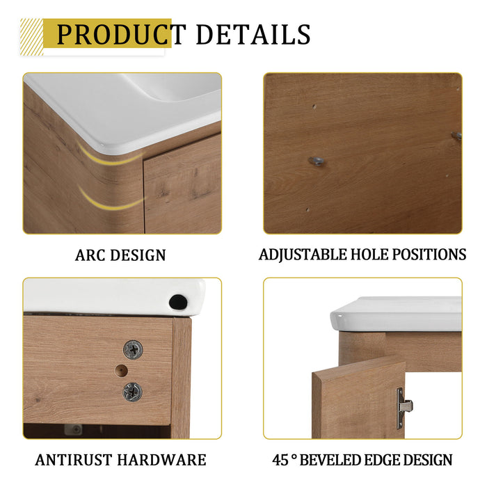 Freestanding Bathroom Vanity With Sink & 2 Soft Close Doors