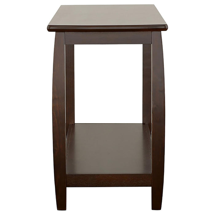 Rectangular Sofa Table With Double Shelf - Brown