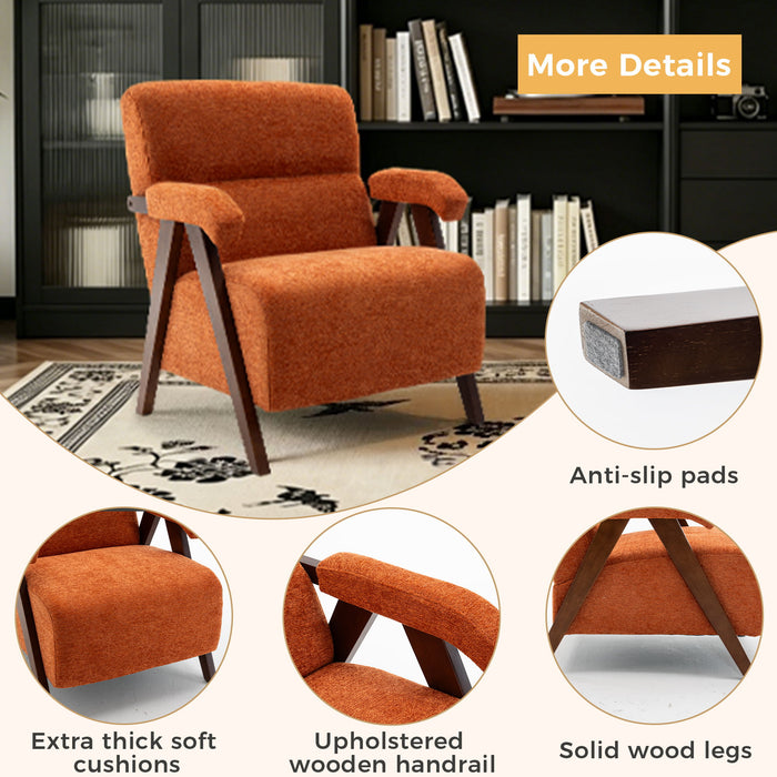 Modern Accent Chair With Tufted Armchair For Reading Room