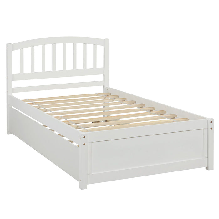 Platform Bed Wood Bed Frame With Trundle