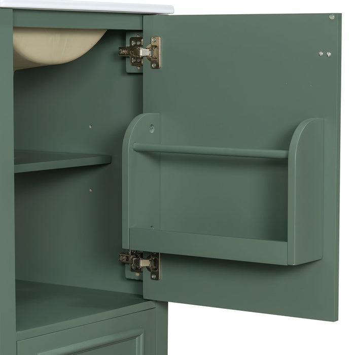 Bathroom Vanity With Sink, Soft Close Door, Adjustable U-Shaped Shelf