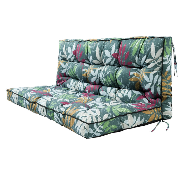 3 Seater Outdoor Porch Swing Cushion With Backrest, Patio Bench Cushion - flower