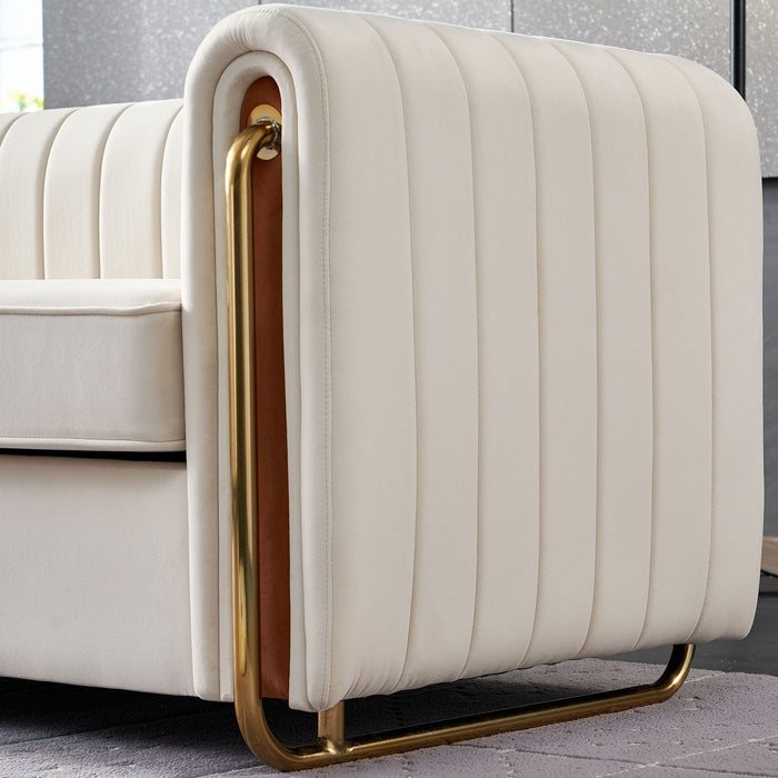 Contemporary Velvet Sofa Couch For Living Room