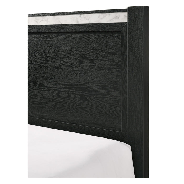 Contemporary Panel Bed With Accents