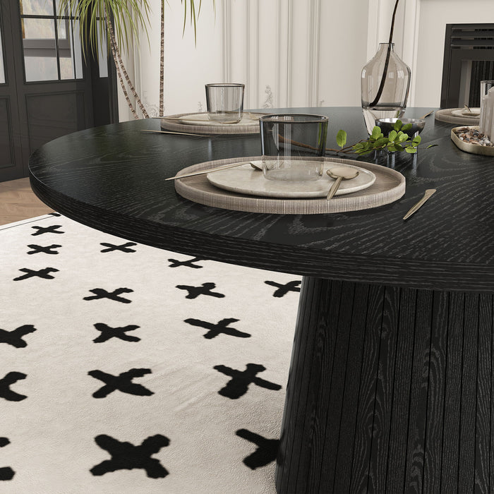 Round Dining Table With Strip Base